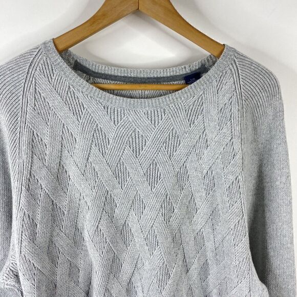 Tommy Bahama Sweater Size Large Mens Gray Silver Basket Weave Ocean Crest Crew - Picture 2 of 7